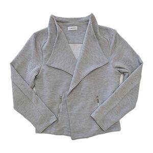 Calvin Klein Women's M Gray Pockets Soft Waterfall Open Front Jacket